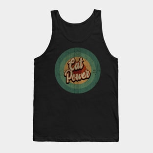 Circle Retro Vintage Cat Power Tank Top